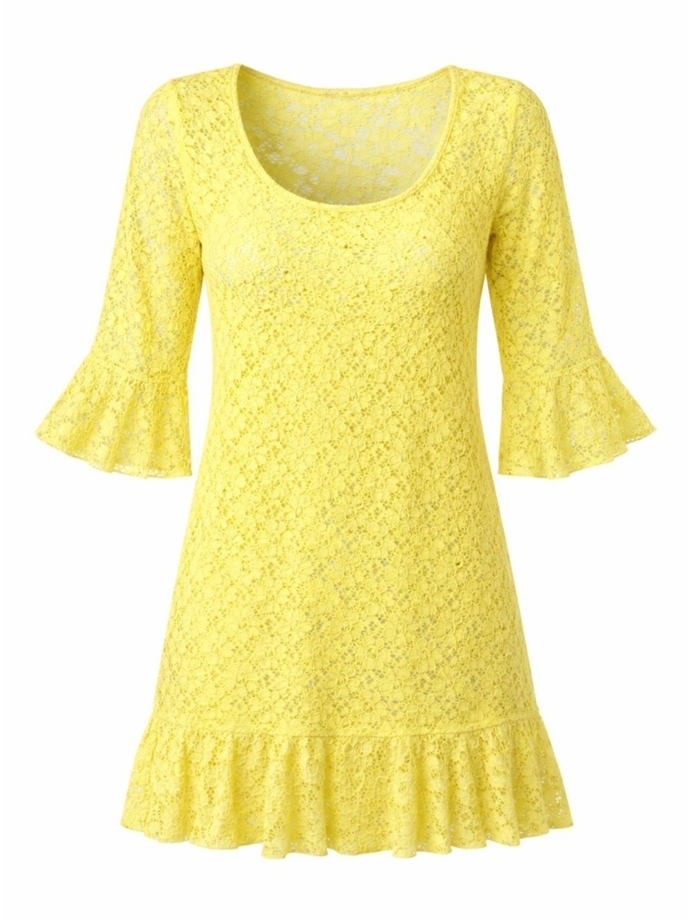 Betsey Johnson yellow lace beach dress coverup Medium